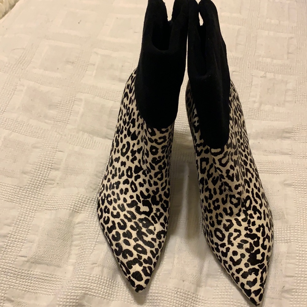 Animal print ankle booties